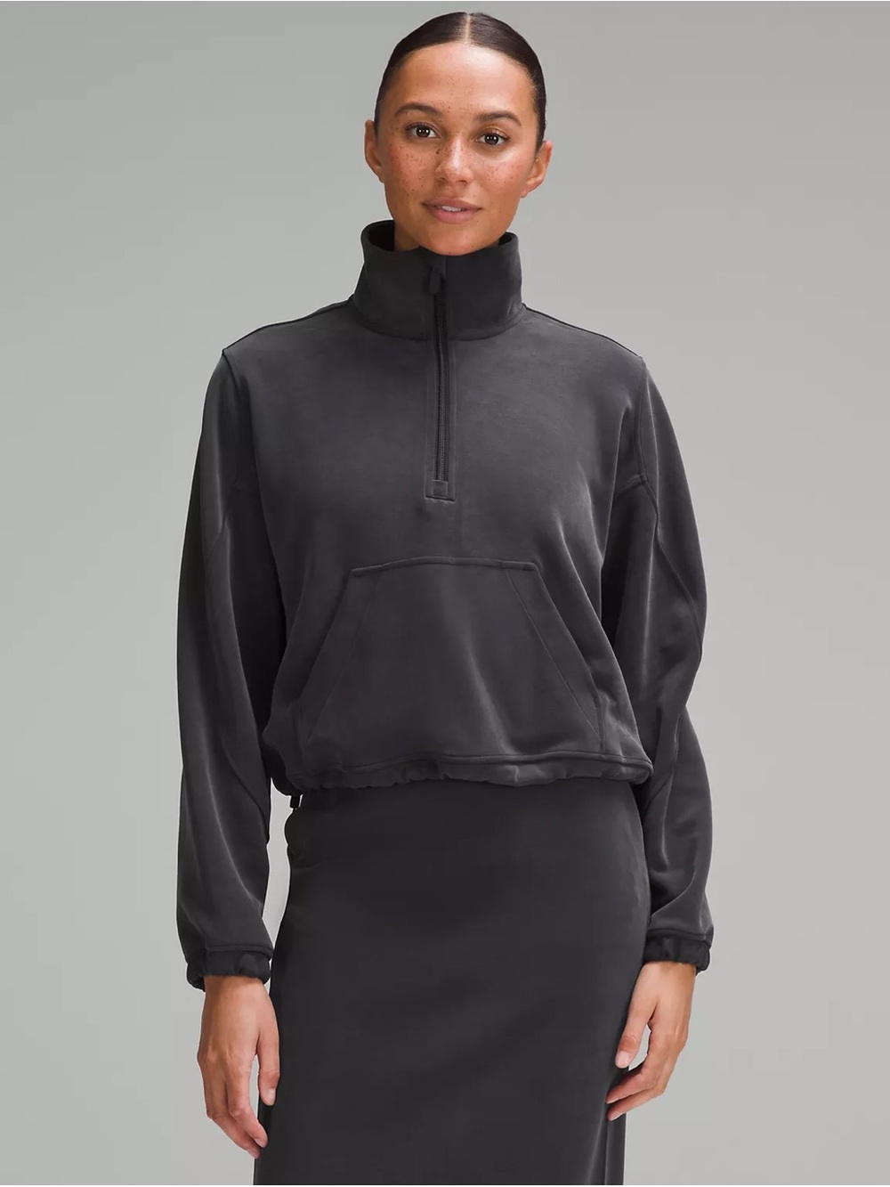 Lululemon Brushed Softstreme Black Half Zip Sweater Size 6